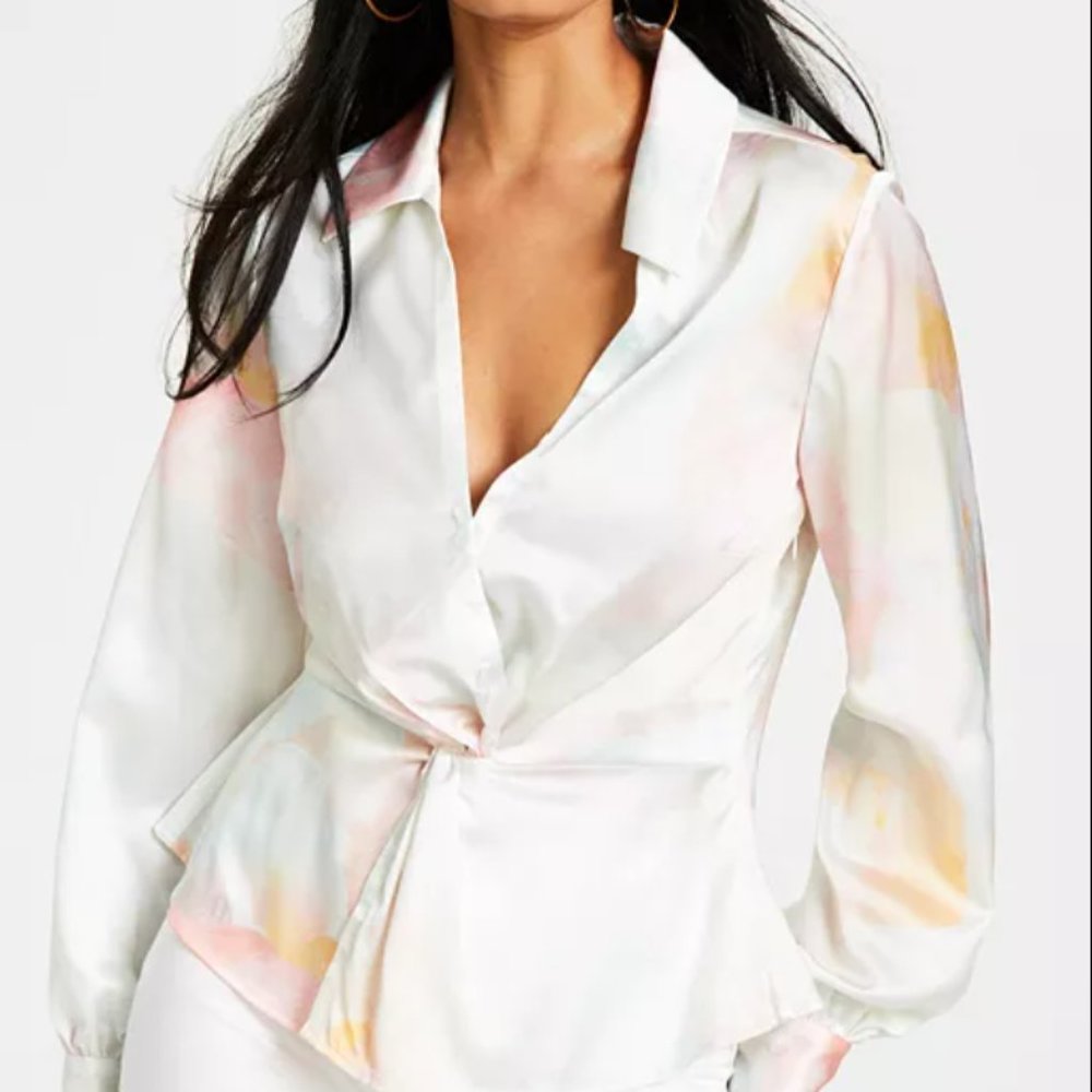 Guess Womans Long Sleeve Blouse - Poetic Floral Print